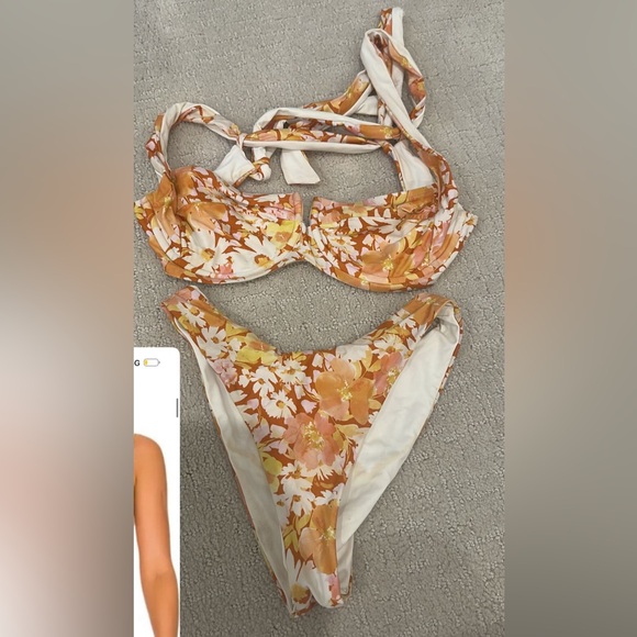 L Space Swim L Space Floral Bikini Set In Orange And Yellow Poshmark